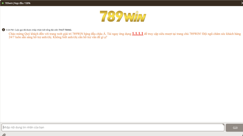 Live chat trên trang web của 789win